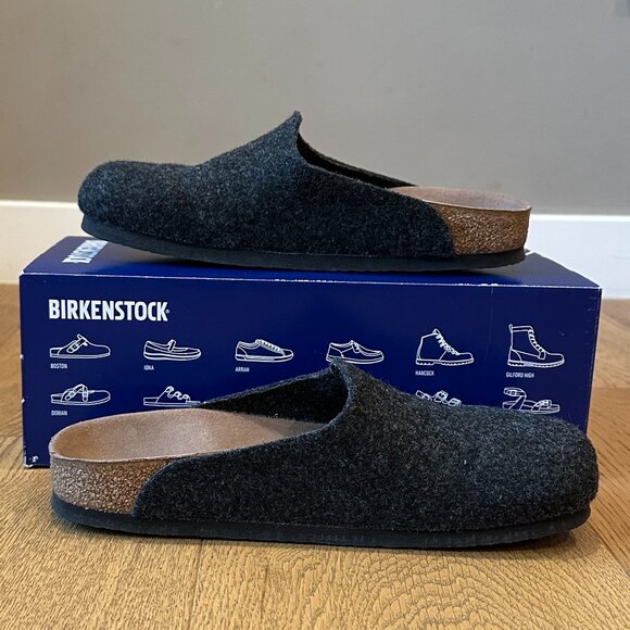 Birkenstock Amsterdams BS Anthracite Felt Slipper Clogs (Anthracite Grey) - Picture 13 of 16